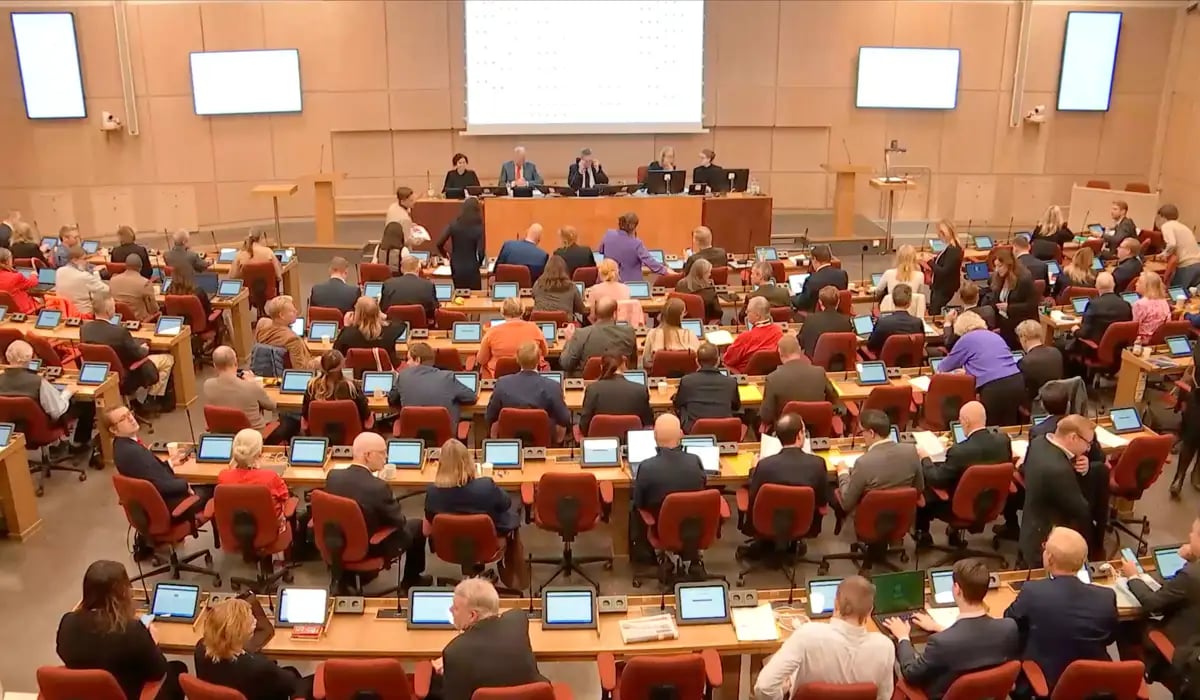 Tumnagel från direktsändning av Fullmäktige